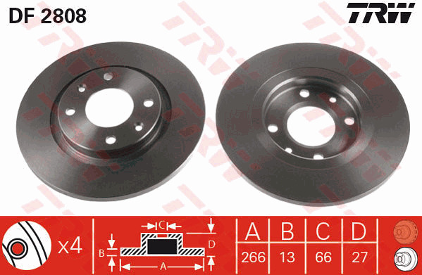 Jarrulevy TRW DF2808