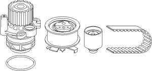 Vesipumppu + jakohihnasarja, AUDI,FORD,SEAT,SKODA,VW, 045 121 011FS, 1 459 215S