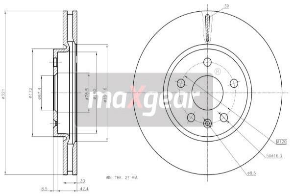 Jarrulevy MAXGEAR 19-2019MAX