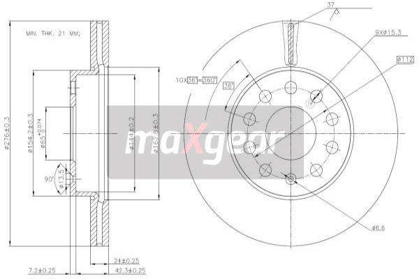 Jarrulevy MAXGEAR 19-3238
