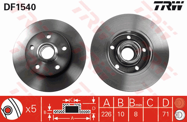 Jarrulevy TRW DF1540