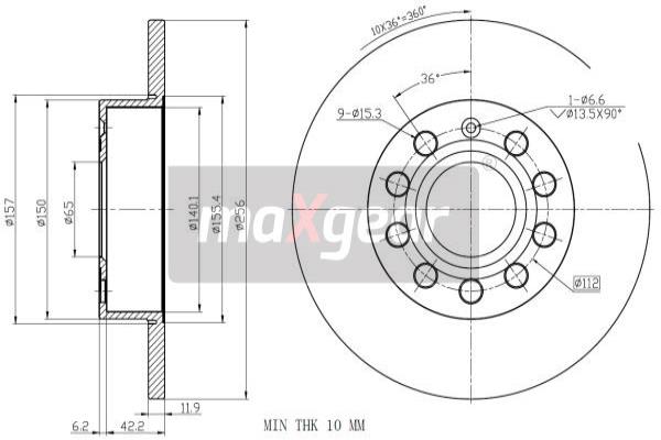 Jarrulevy MAXGEAR 19-1058