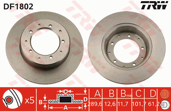 Jarrulevy TRW DF1802