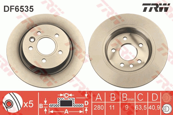 Jarrulevy TRW DF6535