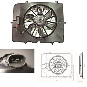 Tuuletin, moottorin jäähdytys, MERCEDES-BENZ C-KLASS [W202], C-KLASS T-Model [S202], E-KLASS [W210], E-KLASS T-Model [S210], 00015001993