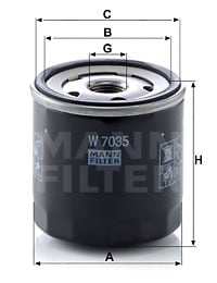 Öljynsuodatin MANN-FILTER W 7035