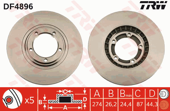 Jarrulevy TRW DF4896