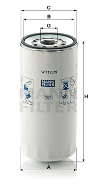 Öljynsuodatin MANN-FILTER W 1170/9