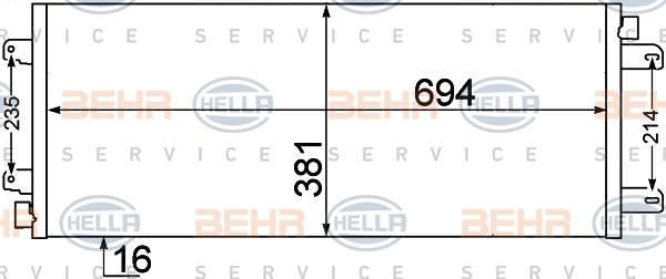Lauhdutin, ilmastointilaite HELLA 8FC 351 306-651