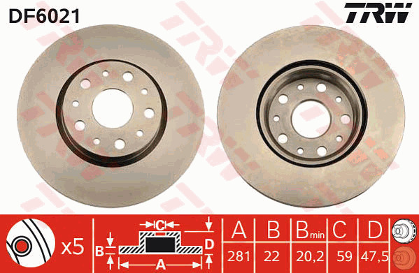Jarrulevy TRW DF6021