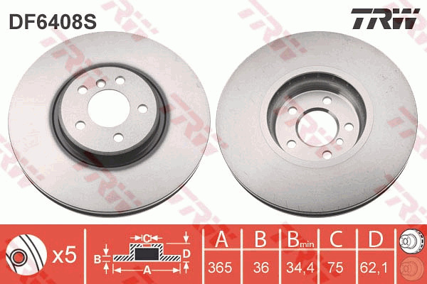 Jarrulevy TRW DF6408S