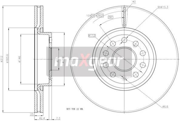 Jarrulevy MAXGEAR 19-1044