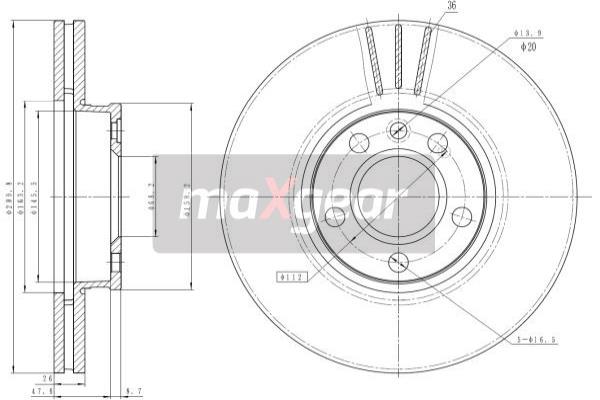 Jarrulevy MAXGEAR 19-1035