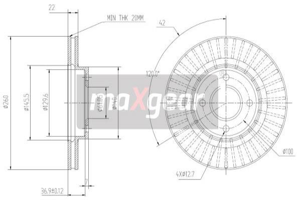 Jarrulevy MAXGEAR 19-3218