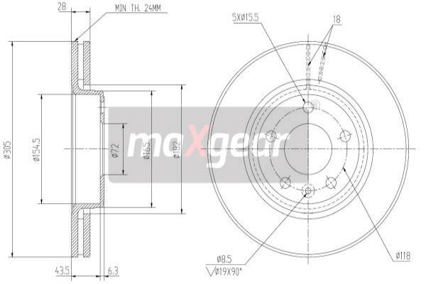 Jarrulevy MAXGEAR 19-1009