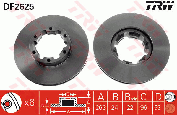 Jarrulevy TRW DF2625
