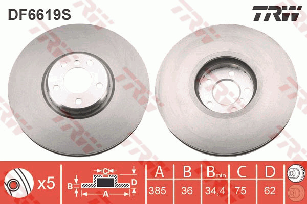 Jarrulevy TRW DF6619S