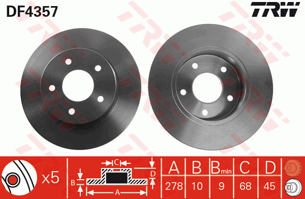 Jarrulevy TRW DF4357