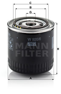 Öljynsuodatin MANN-FILTER W 920/6