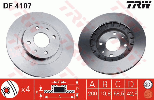 Jarrulevy TRW DF4107