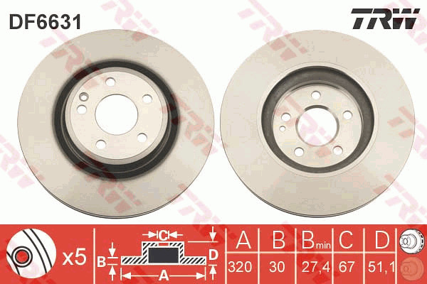Jarrulevy TRW DF6631