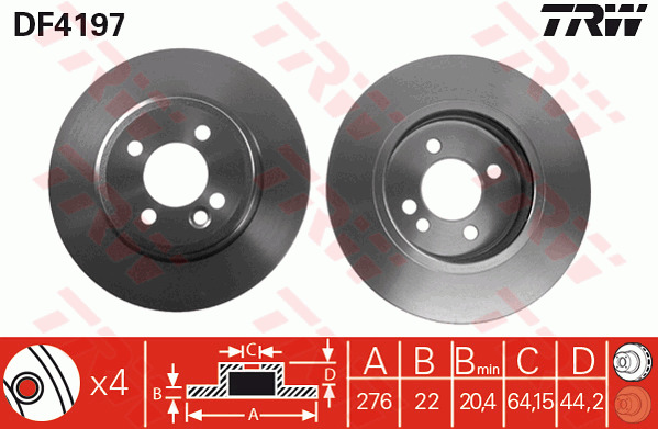 Jarrulevy TRW DF4197