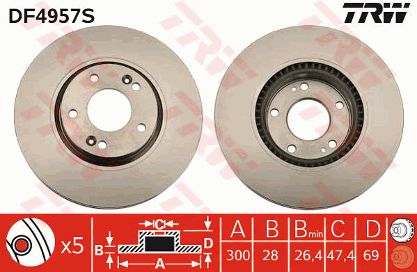 Jarrulevy TRW DF4957S