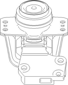 Moottorin tuki, Oikea, ylä, CITROËN C4 I, C4 Sedan I, PEUGEOT 307, 307 Break, 307 CC, 307 SW, 1839 90, 1839 J1