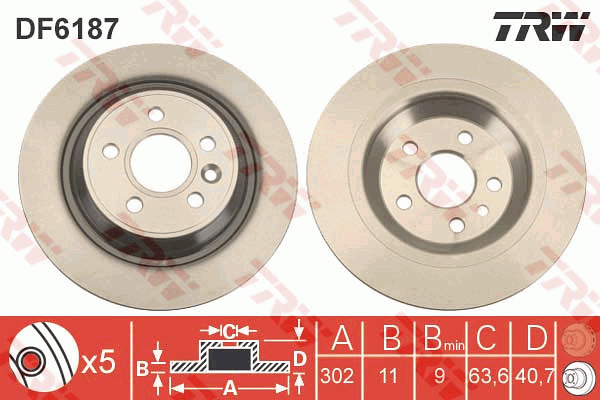 Jarrulevy TRW DF6187