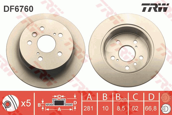 Jarrulevy TRW DF6760