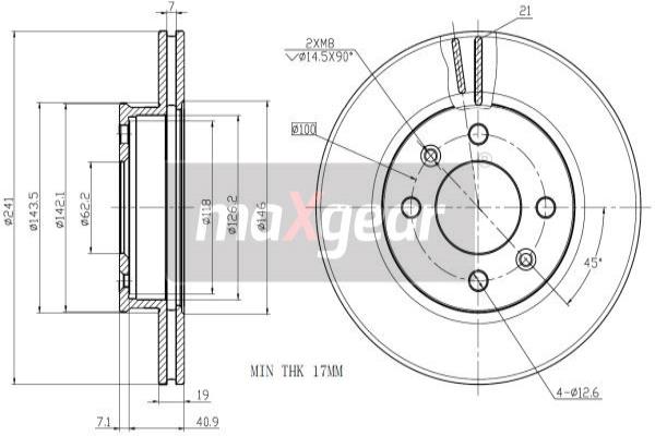 Jarrulevy MAXGEAR 19-1862MAX