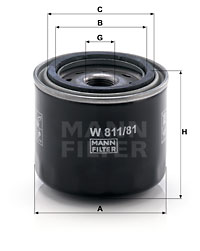 Öljynsuodatin MANN-FILTER W 811/81