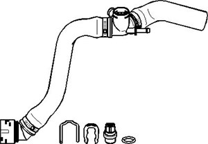 Jäähdyttimen letku, Yläpuolella, AUDI,SEAT,SKODA,VW, 1J0 122 101D