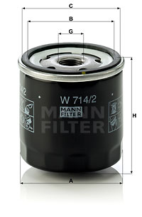 Öljynsuodatin MANN-FILTER W 714/2