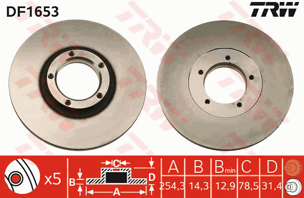 Jarrulevy TRW DF1653