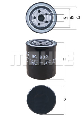 Öljynsuodatin MAHLE ORIGINAL OC 982
