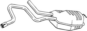 Takaäänenvaimentaja, Taakse, vasen, FORD MONDEO I, MONDEO II, MONDEO Sedan I, MONDEO Sedan II, 1011117, 1465132, 5031120, 6935294, 71161