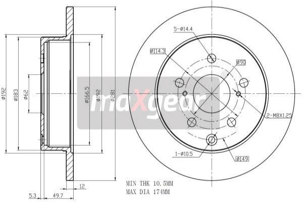 Jarrulevy MAXGEAR 19-2466MAX