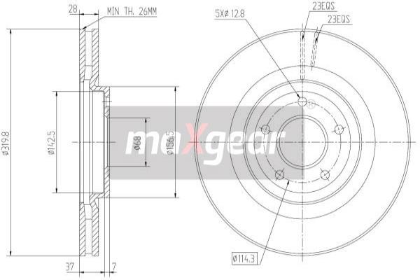 Jarrulevy MAXGEAR 19-2364MAX
