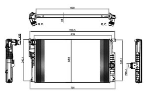 Jäähdytin, moottorinjäähdytys, BMW, 17117600520, 17118672107, 17118678027, 373002E350, 37300-2E350, 37300-2E-350, 3732204630, 37322-0463