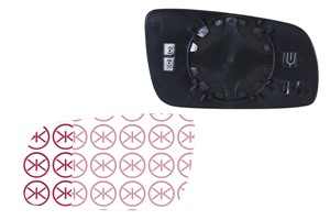 Peililasi, taustapeili, Vasen, SKODA FABIA I, FABIA Combi I, FABIA Praktik I, FABIA Sedan I, 6Y1857521C, 6Y1857521P