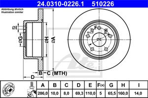 Jarrulevy, Taka-akseli, CHEVROLET,OPEL,SAAB,VAUXHALL, 4565693, 4839015, 4839338, 5 69 210, 5391578, 90512910