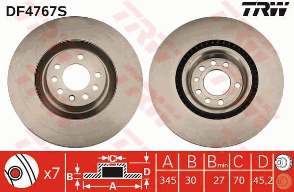 Jarrulevy TRW DF4767S