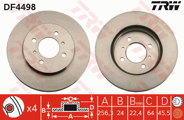 Jarrulevy TRW DF4498