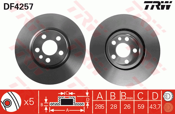 Jarrulevy TRW DF4257