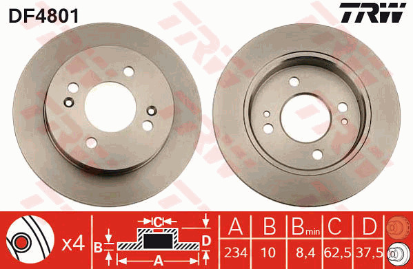 Jarrulevy TRW DF4801