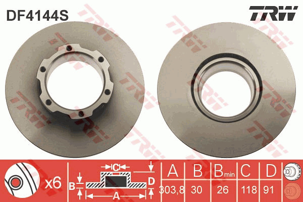 Jarrulevy TRW DF4144S