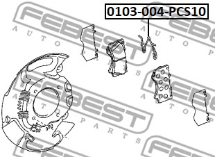 Jousi, jarrupala FEBEST 0103-004-PCS10