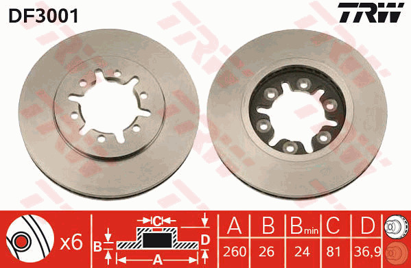 Jarrulevy TRW DF3001