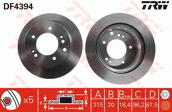 Jarrulevy TRW DF4394